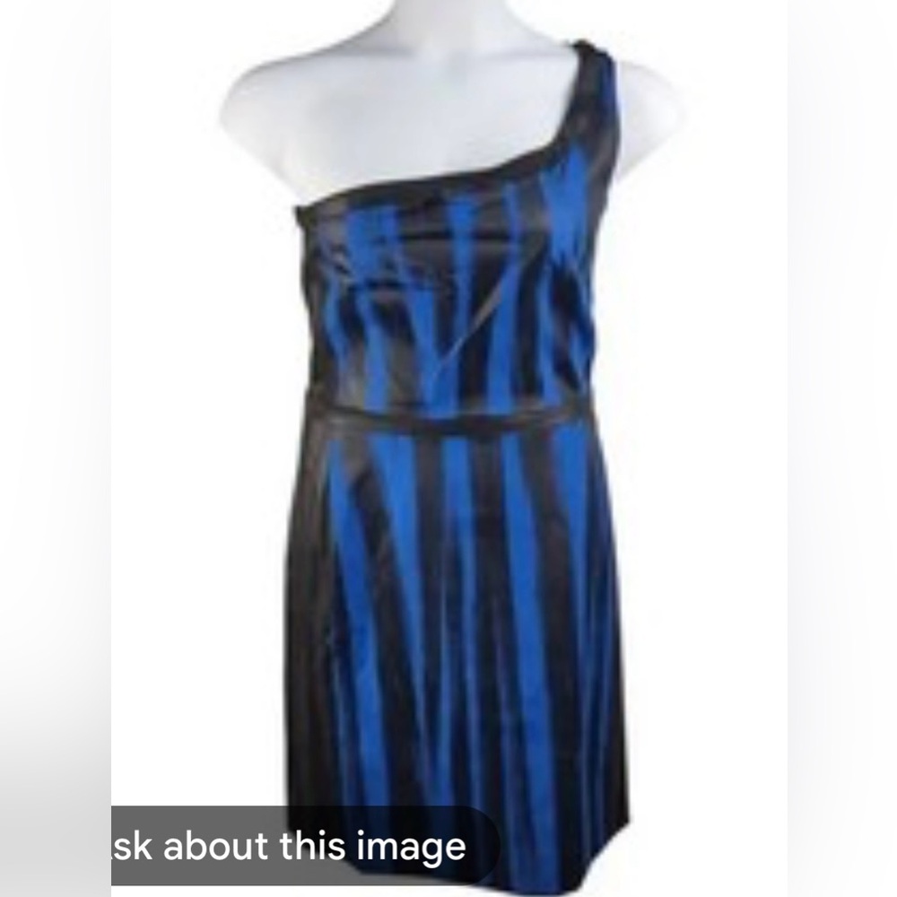 NWOT NEW JAY GODFREY SZ 10 BLUE/BLACK One Shoulder Mini Dress